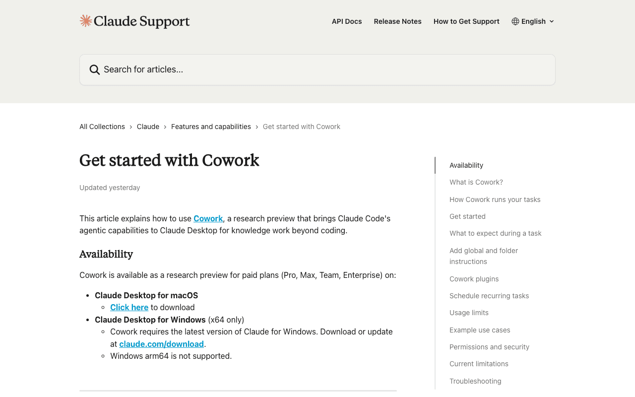 Claude Cowork 공식 문서