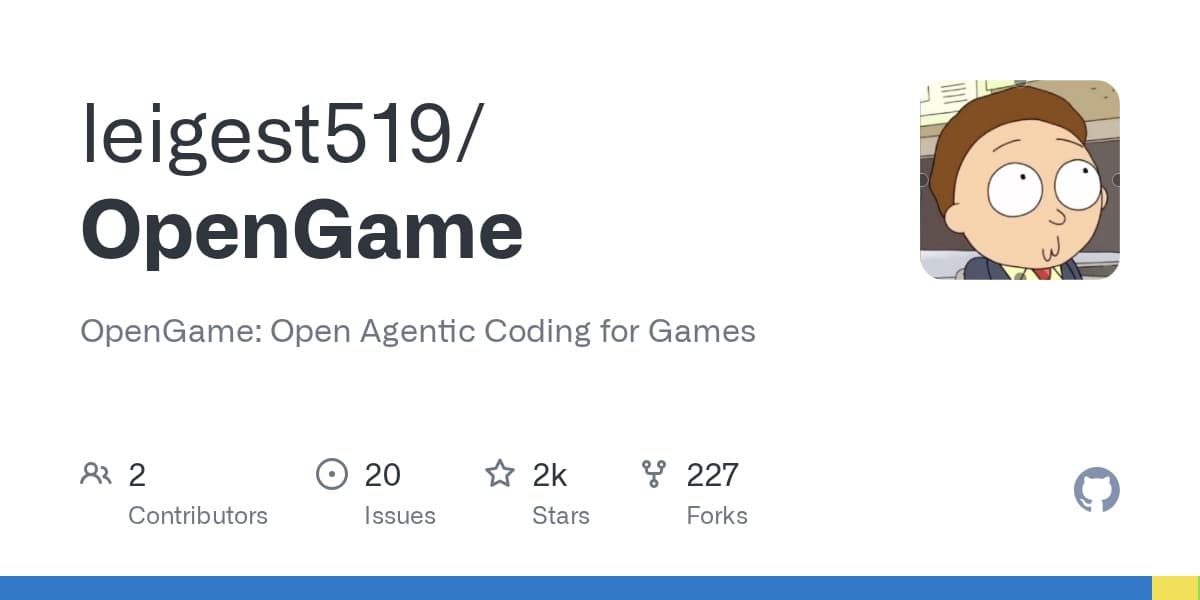 leigest519/OpenGame GitHub OG card — 4,200 stars graph