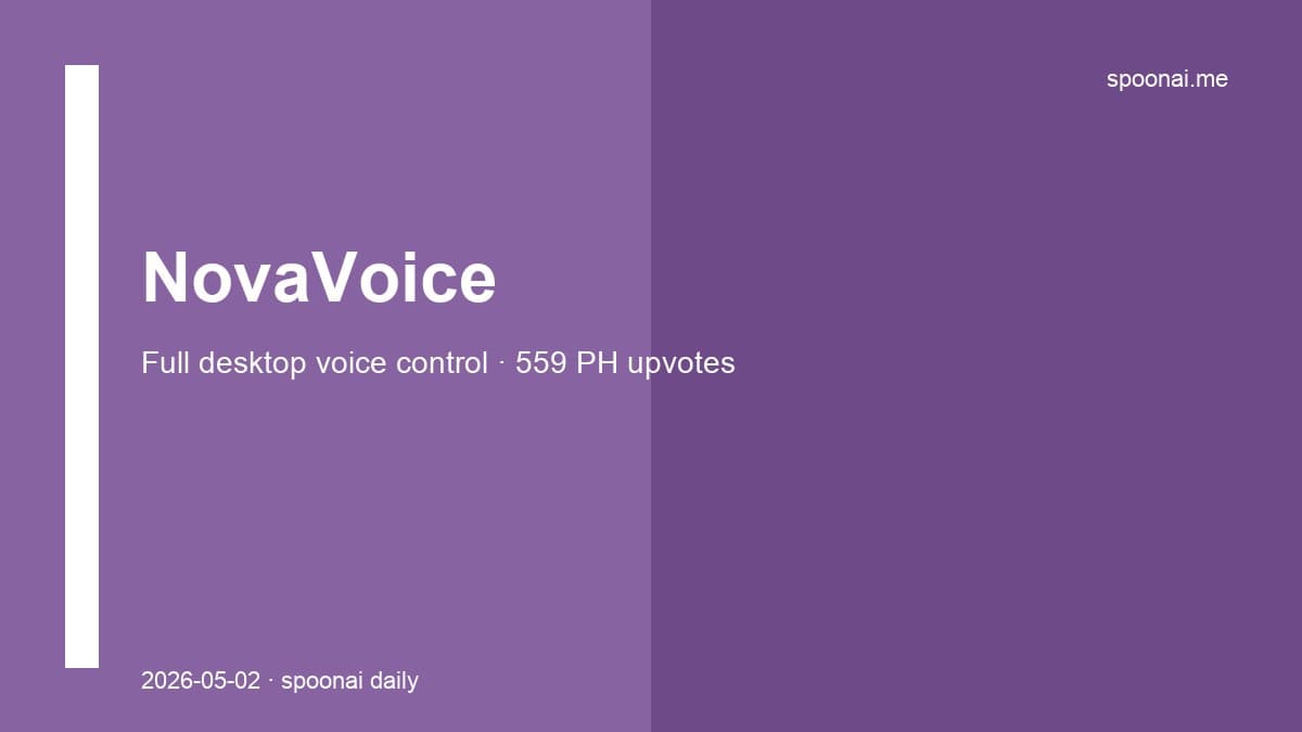 NovaVoice desktop voice control — PH #1 559 upvotes card
