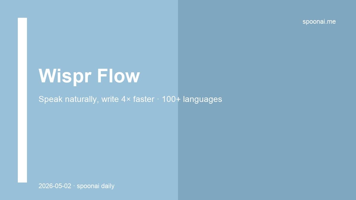 Wispr Flow voice dictation — 100+ languages card
