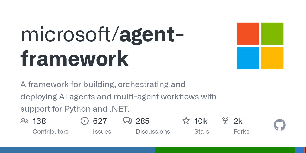 microsoft/agent-framework GitHub repository OG image