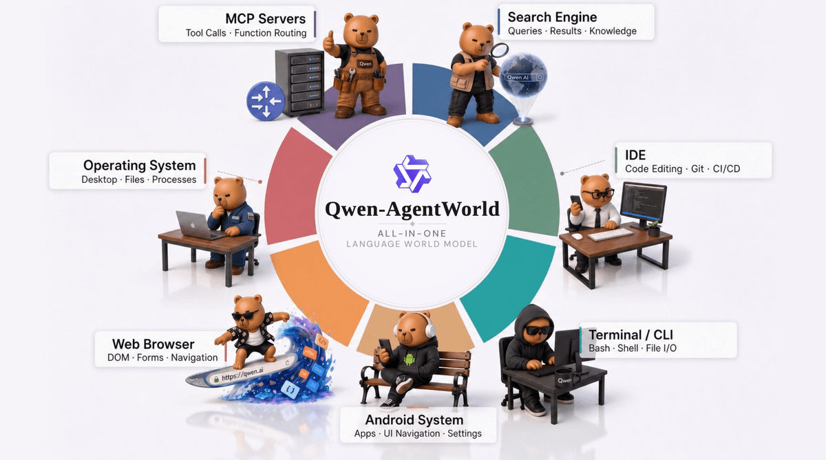 Alibaba Qwen-AgentWorld — 언어 세계 모델