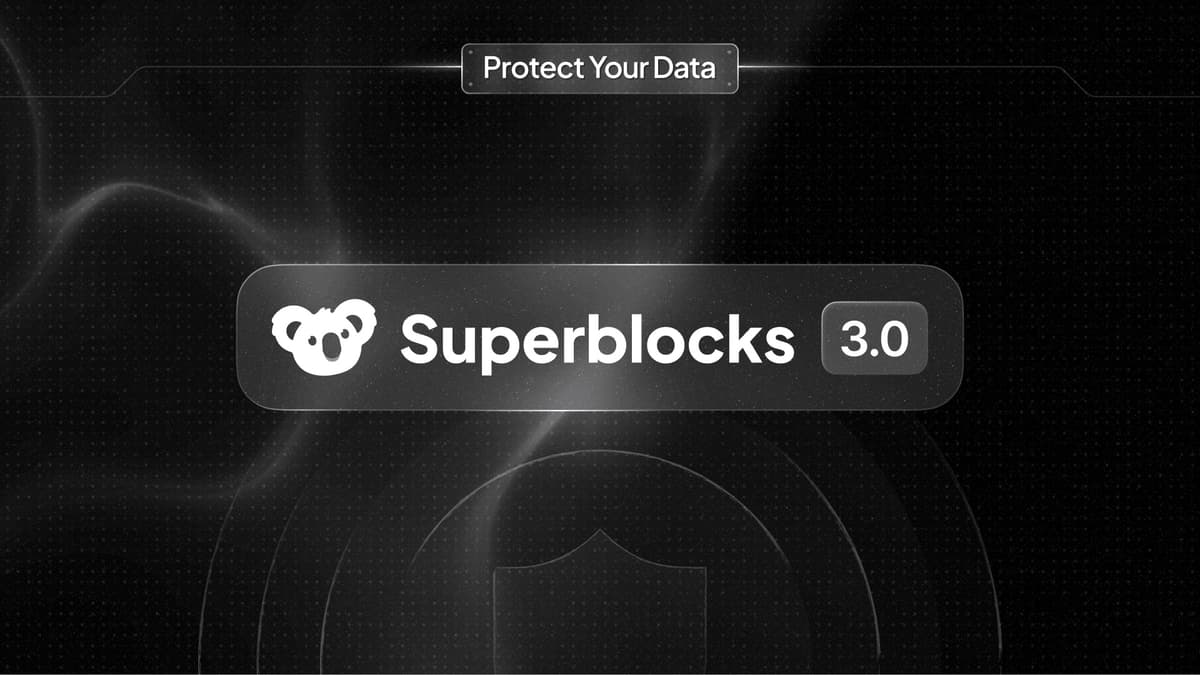 Superblocks 3.0 launch hero image — enterprise vibe-coding platform running inside a customer's AWS VPC